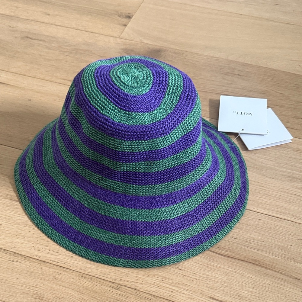 Mott50 Striped Green and Purple Hat spf